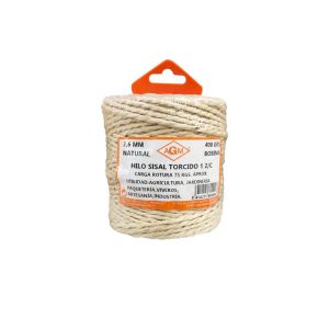 Cuerda sisal torcido AGM 1 2/C 2,6 mm natural 400 gr bobina