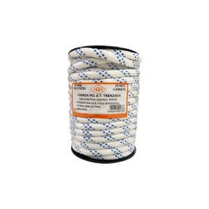 Cuerda 10 mm blanco y azul trenzada 20 metros carrete
