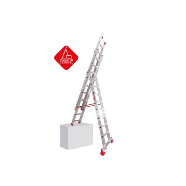 Escalera multiusos de tres tramos EN1506 ( 5 + 6 + 6 peldaños ) - Imagen 4