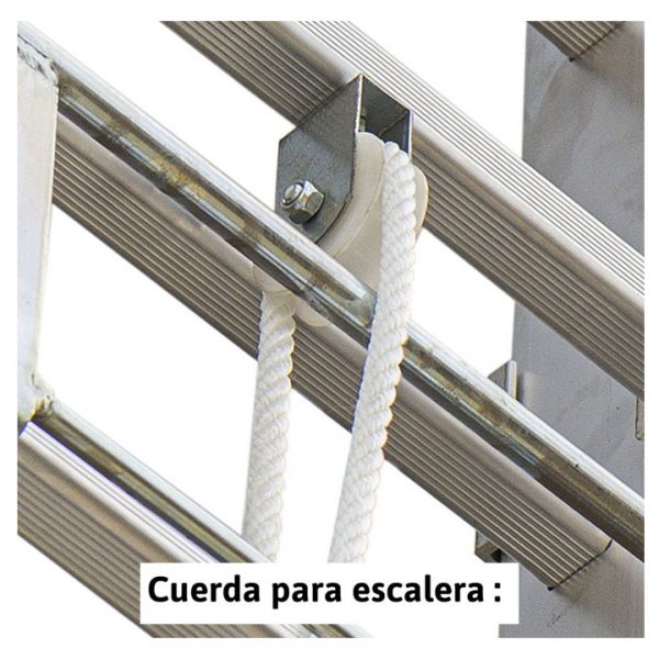 Escalera 19+19 peldaños de aluminio extensible con cuerda EN219 Faraone - Imagen 2