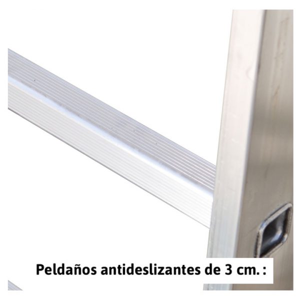 Escalera 19+19 peldaños de aluminio extensible con cuerda EN219 Faraone - Imagen 3