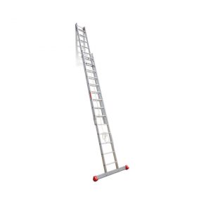 Escalera 14+14 peldaños de aluminio extensible con cuerda EN214 Faraone