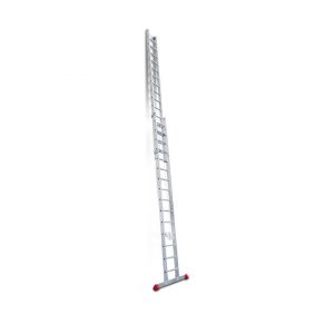 Escalera 15+15 peldaños de aluminio extensible con cuerda EN215 Faraone