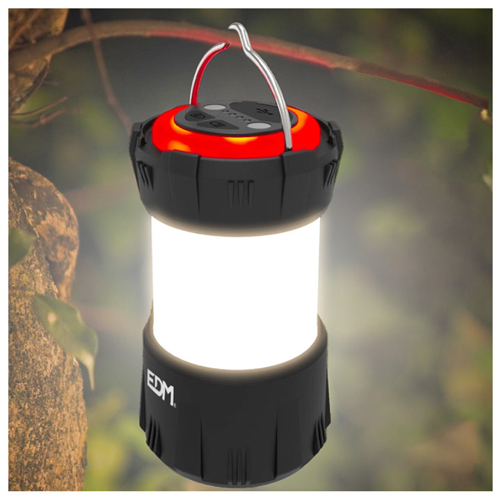 Linterna y farol portátil camping EDM de led 300lm Ø6,6x12cm - Imagen 4