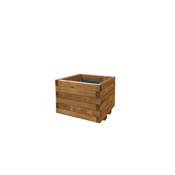 Jardinera cuadrada de madera de pino 40 x 40 x 30 cm