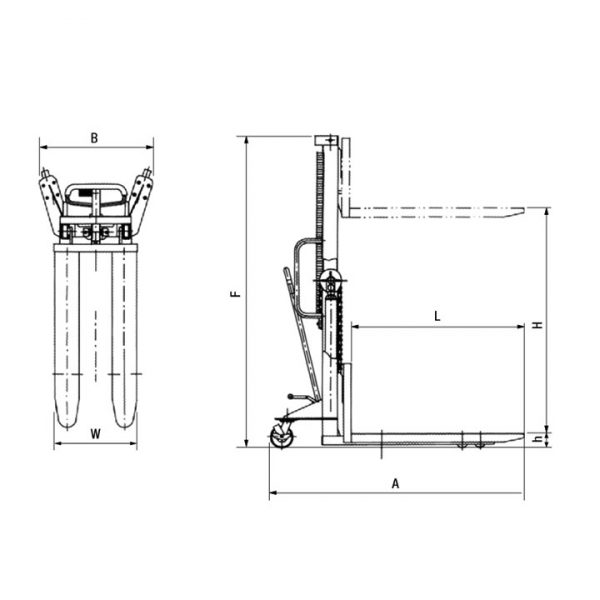 Apiladora manual Imcoinsa 1.000 kg 0X55 - Imagen 4