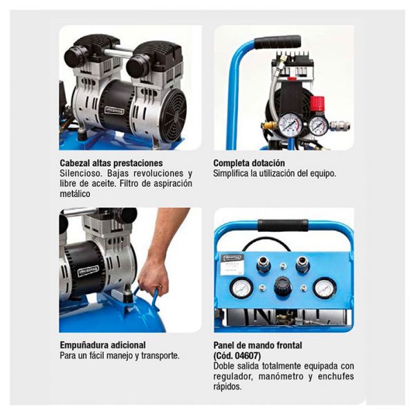 Compresor Silence-24 Imcoinsa 1 HP depósito 24 Lts 04624 - Imagen 2