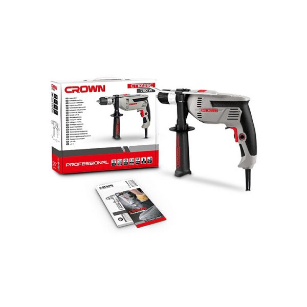 Taladro electrónico percutor Crown CT10129C - Imagen 2