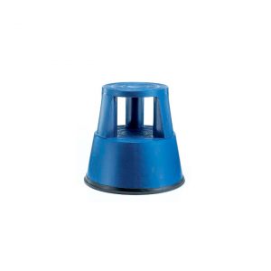 Taburete giratorio de PVC con ruedas autofrenantes Steppy azul