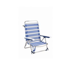 Silla cama playa aluminio fibreline blanco / azul Alco 6075ALF-1556