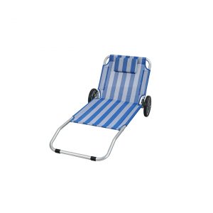 Tumbona playa con ruedas Profer aluminio azul / blanco PG0867