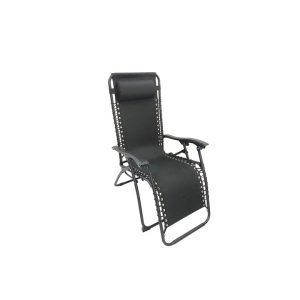Tumbona relax plegable Profer acero negra PG0672