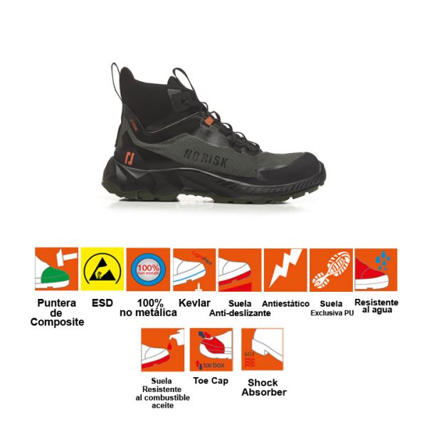 Bota Norisk X-Treme Mid Green - Imagen 6