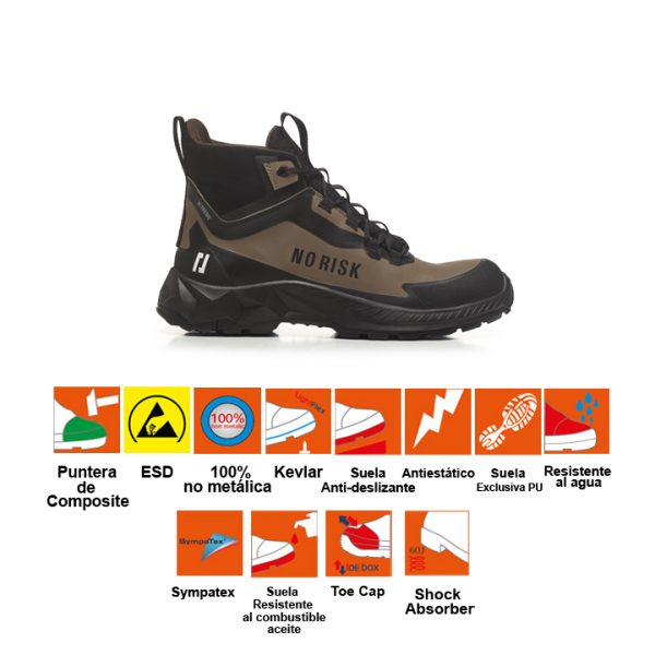Bota Norisk X-Treme Mid Stx Brown - Imagen 6