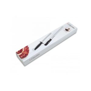 Set cuchillo Jamonero Alveolado POM y Chaira 3 Claveles