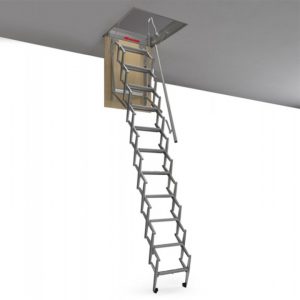 Escalera escamoteable para techo en acero galvanizado RE101
