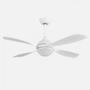 Ventilador de techo DC LIVORNO blanco 30w 3250lm 132d 4aspas 3000k,4500k,6000k, control remoto, temporizador, memoria