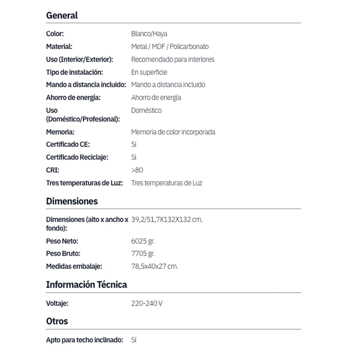 Ventilador de techo DC LIVORNO blanco-haya 30w 3250lm 132d 4aspas 3000k,4500k,6000k, control remoto, temporizador, memoria - Imagen 5