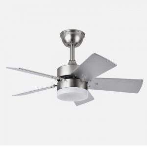 Ventilador de techo DC 36w MARTA niquel 5 aspas 3060lm c.remoto , memoria y temporizador 3000k,4000k,6000k
