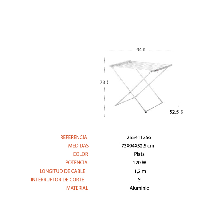 Tendedero eléctrico Acirón 120W - Imagen 3