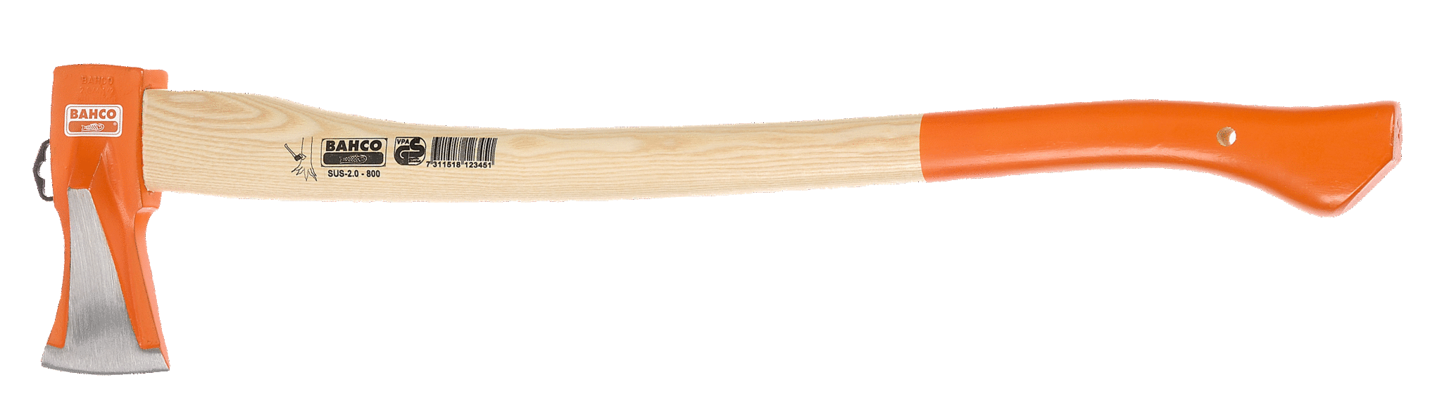 Hacha de mango curvado BAHCO SUS-2.0-800, 800 mm